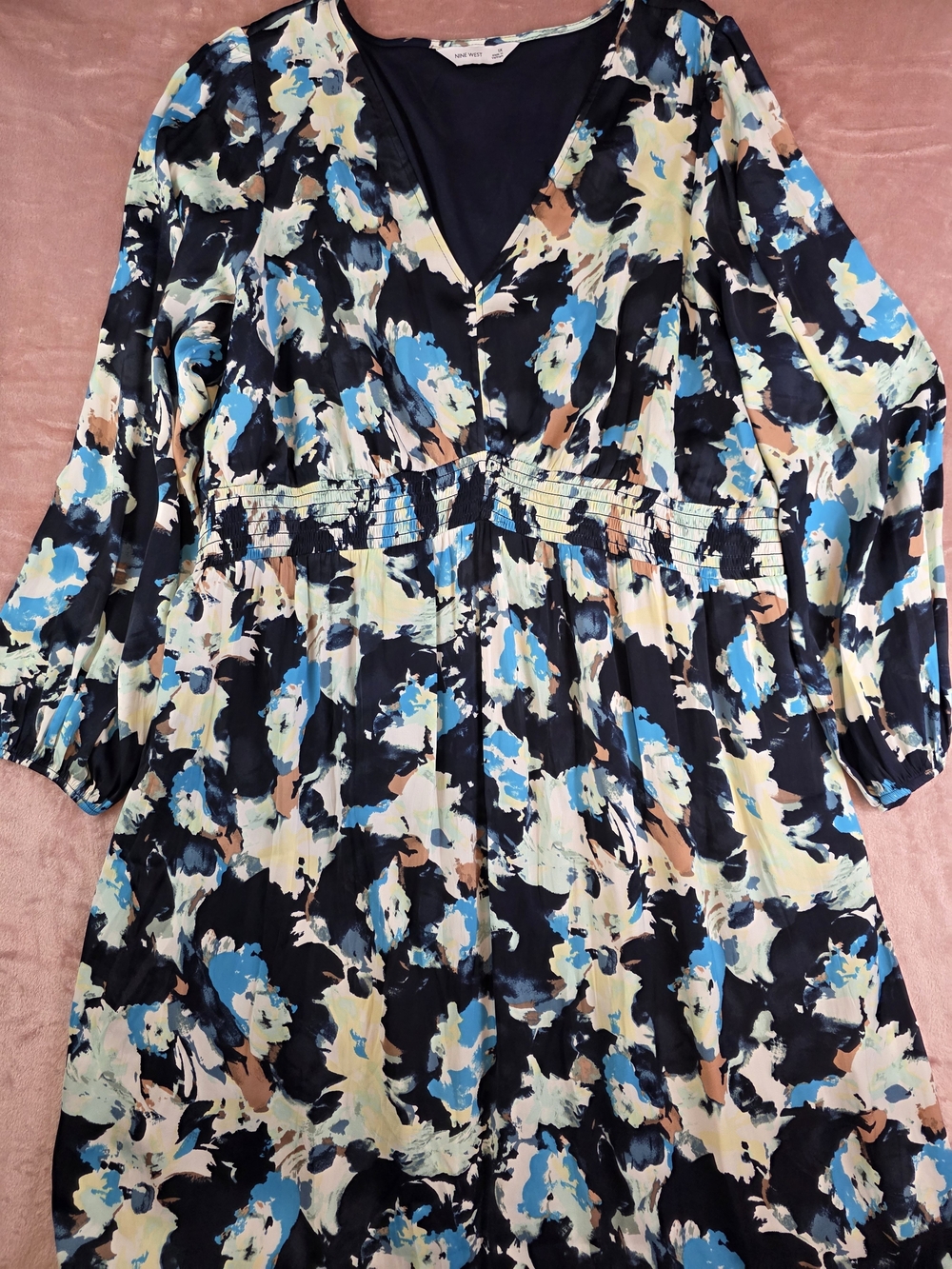 Nine West Black Multi Floral Maxi Dress
